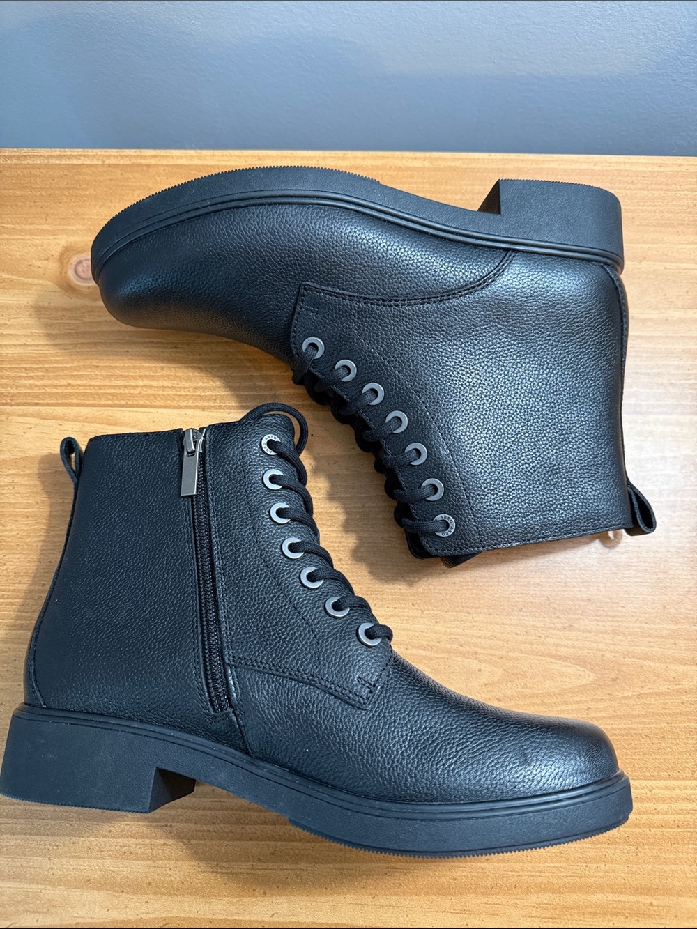 ABEO Compass Lace-Up Side-Zip Leather Boots